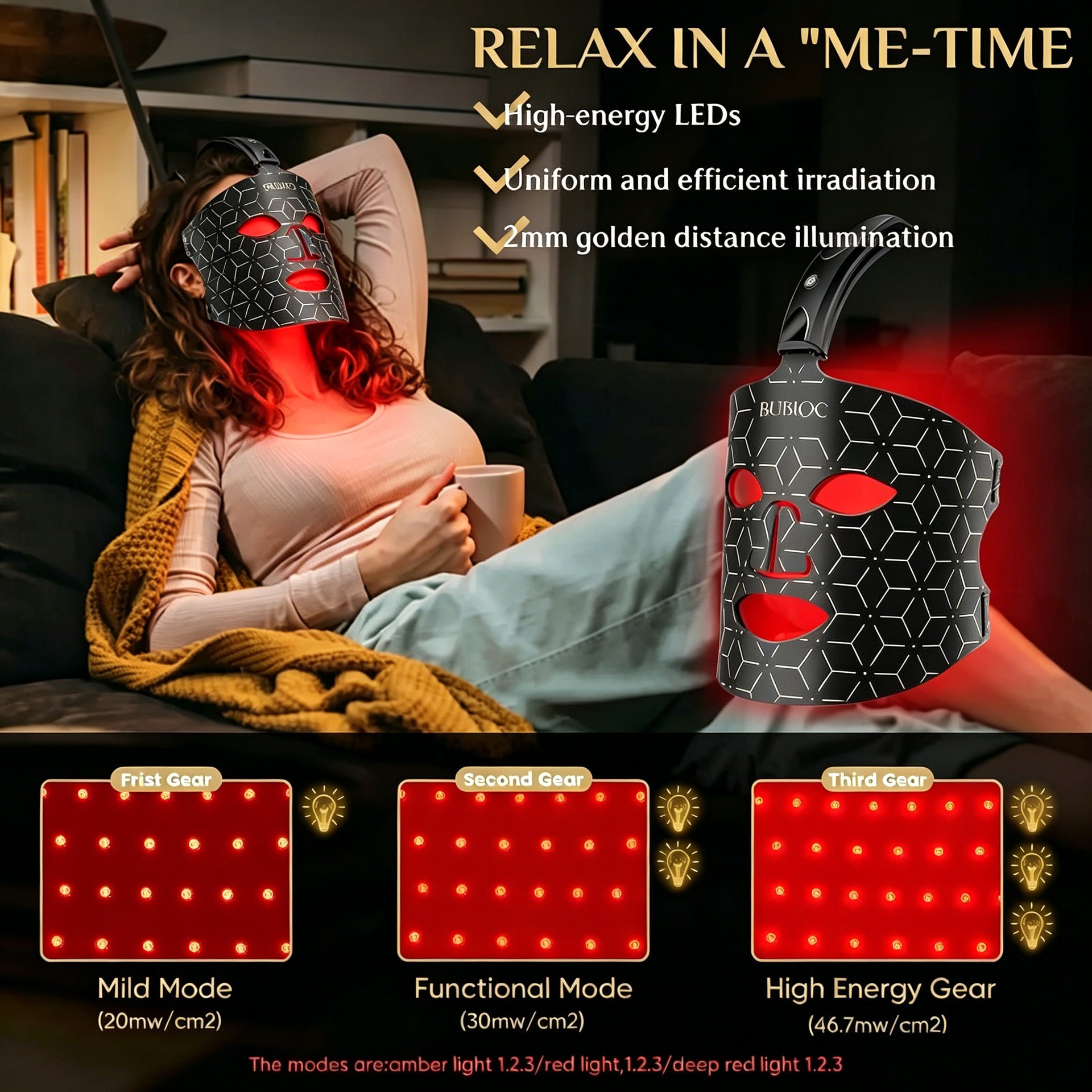 The Glow Mask LED light therapy face mask by Vigiva — view 2